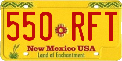 NM license plate 550RFT