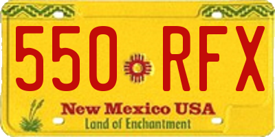 NM license plate 550RFX