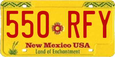 NM license plate 550RFY