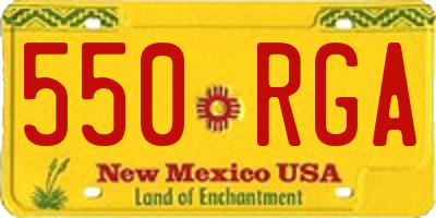 NM license plate 550RGA