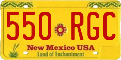 NM license plate 550RGC