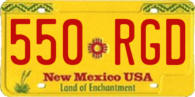 NM license plate 550RGD