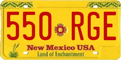 NM license plate 550RGE