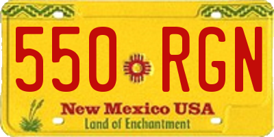 NM license plate 550RGN