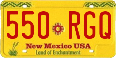 NM license plate 550RGQ