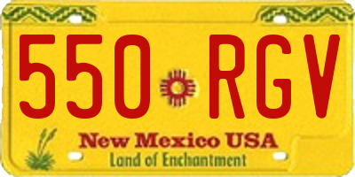 NM license plate 550RGV