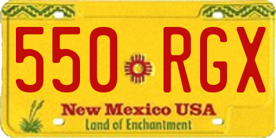 NM license plate 550RGX