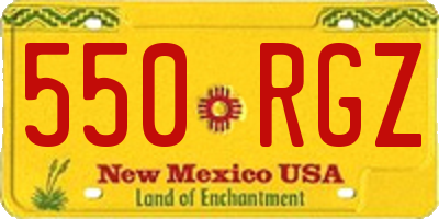 NM license plate 550RGZ