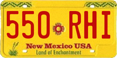 NM license plate 550RHI