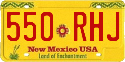 NM license plate 550RHJ