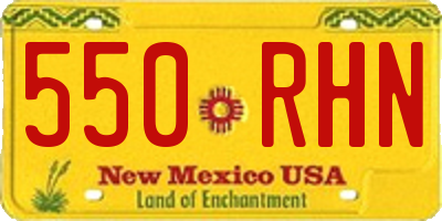NM license plate 550RHN