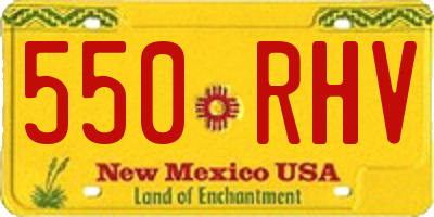 NM license plate 550RHV
