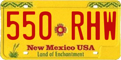 NM license plate 550RHW