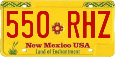 NM license plate 550RHZ