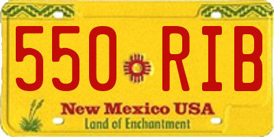 NM license plate 550RIB