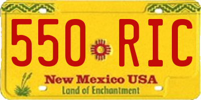 NM license plate 550RIC