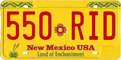 NM license plate 550RID