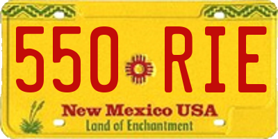 NM license plate 550RIE