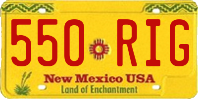 NM license plate 550RIG