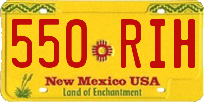 NM license plate 550RIH