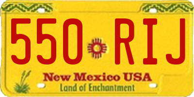 NM license plate 550RIJ