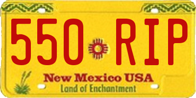 NM license plate 550RIP
