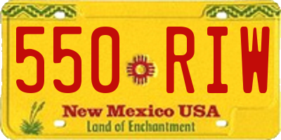 NM license plate 550RIW
