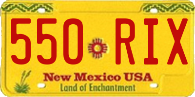 NM license plate 550RIX