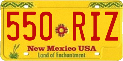 NM license plate 550RIZ