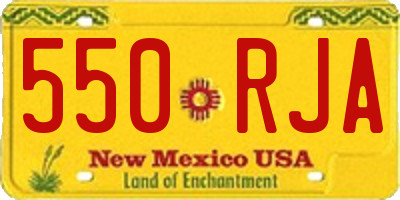 NM license plate 550RJA