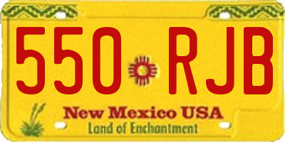 NM license plate 550RJB