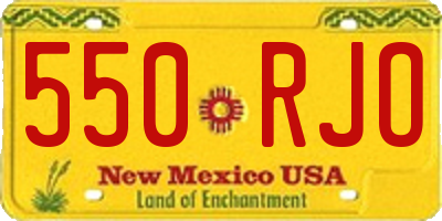 NM license plate 550RJO