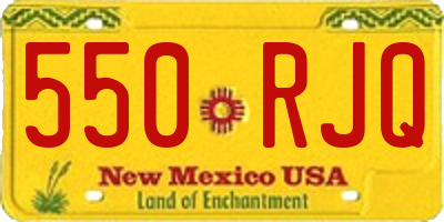 NM license plate 550RJQ
