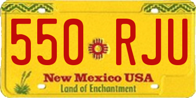 NM license plate 550RJU