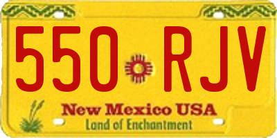 NM license plate 550RJV