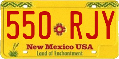 NM license plate 550RJY