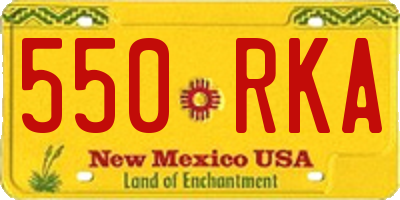 NM license plate 550RKA