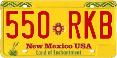 NM license plate 550RKB
