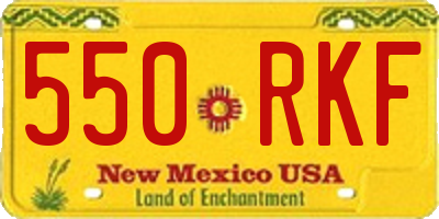 NM license plate 550RKF