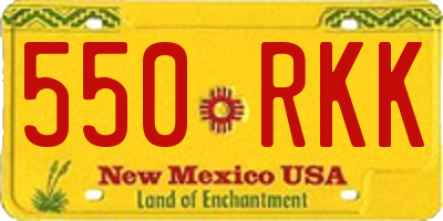 NM license plate 550RKK