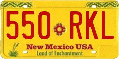 NM license plate 550RKL