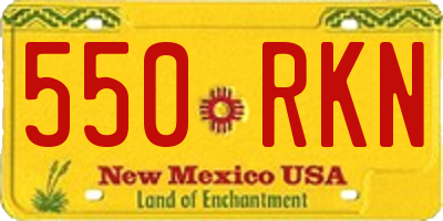 NM license plate 550RKN