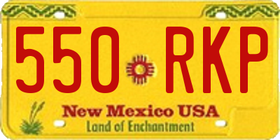 NM license plate 550RKP