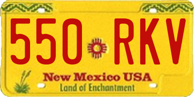 NM license plate 550RKV