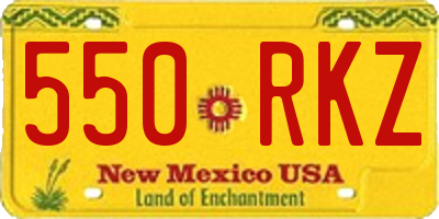 NM license plate 550RKZ