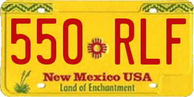 NM license plate 550RLF