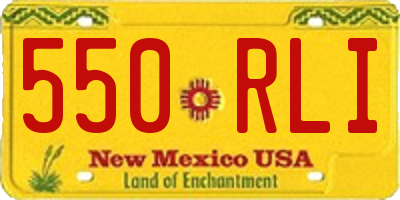 NM license plate 550RLI
