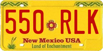 NM license plate 550RLK