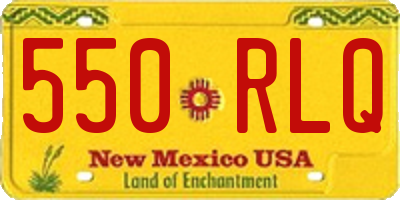 NM license plate 550RLQ