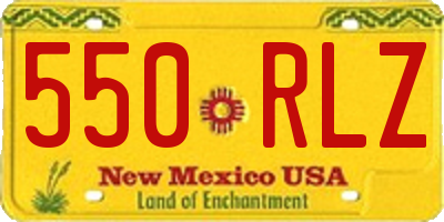 NM license plate 550RLZ